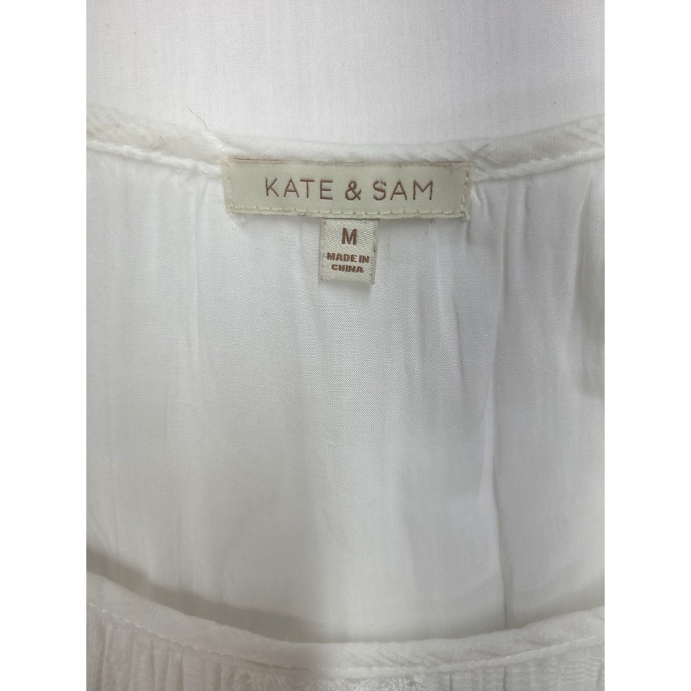 Kate And Sam Ladies Flowy Boho Dress Size M Off White With Tassels Beachy Coast - Picture 3 of 8